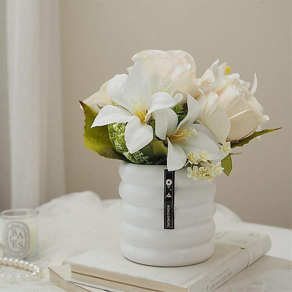 Kunstblumenstrauß Künstliche Lilie Rose Bonsai Set günstig online kaufen