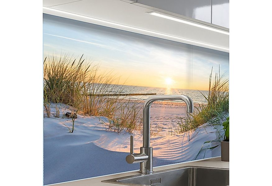 KitchenYeah Küchenrückwand selbstklebend Strand - Sonne - Düne - Gras - San günstig online kaufen