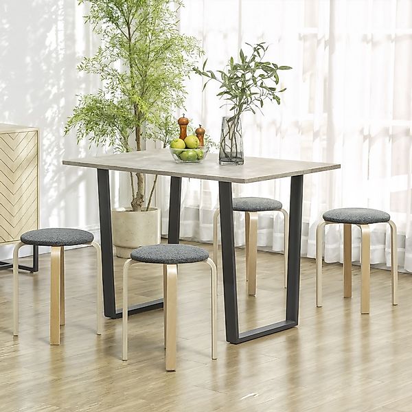 HOMCOM 4er Set Esszimmerhocker Stapelhocker Runde Hocker, Küchenhocker mit günstig online kaufen