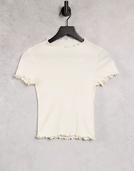 Monki – Nova – T-Shirt aus natürlich gefärbter Bio-Baumwolle in gebrochenem günstig online kaufen