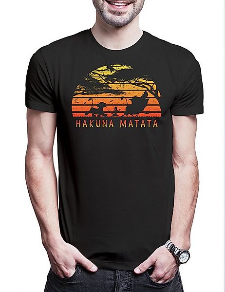 Urban Backwoods Print-Shirt Hakuna Matata Herren T-Shirt Lion Motto Quote Z günstig online kaufen