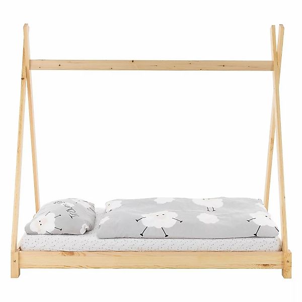 ML-DESIGN Kinderbett Hausbett Tipi Zeltbett inkl. Lattenrost Bodenbett Kind günstig online kaufen