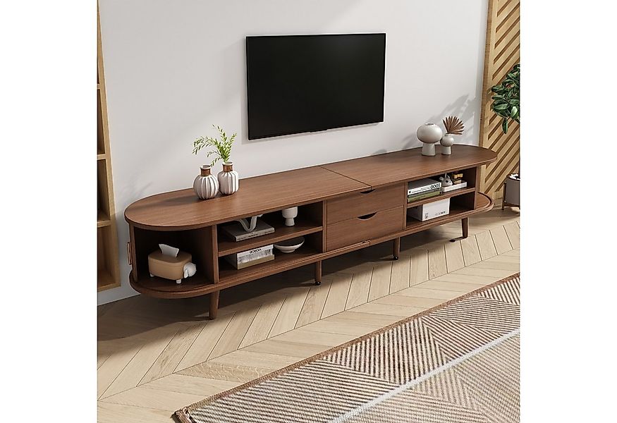 STILVORA Sideboard mit 2 Schubladen,TV-Schrank mit offene Regale&runder Tis günstig online kaufen