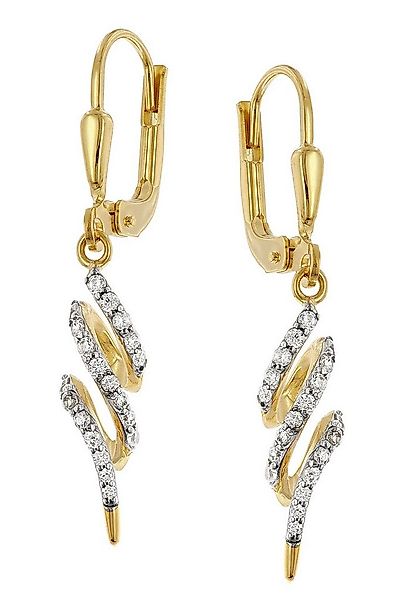 Glizz Paar Ohrhänger Damen-Gold 333/8K Zirkonia günstig online kaufen