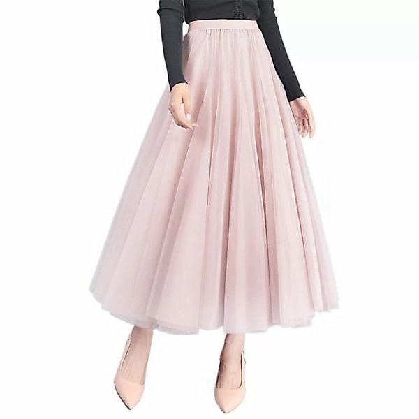 DEBAIJIA Meshrock Meshrock Damen Maxirock Sommer Elegant Lange Röcke Kleid günstig online kaufen
