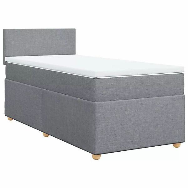 vidaXL Bettgestell Boxspringbett mit Matratze Hellgrau 90x200 cm Stoff Bett günstig online kaufen