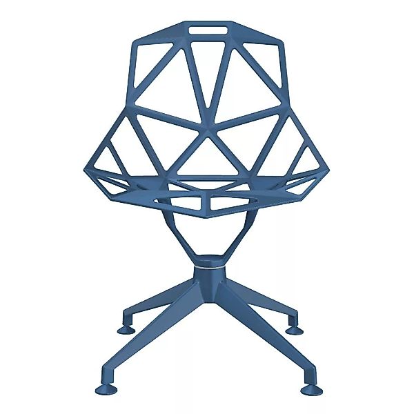 Magis - Chair One 4Star Drehstuhl Vierfußgestell - blau/BxHxT 51x84x51cm/Ti günstig online kaufen