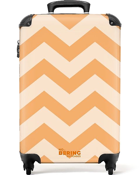 NoBoringSuitcases.com© Hartschalen-Trolley Zickzack-Muster in Orange 55x35x günstig online kaufen