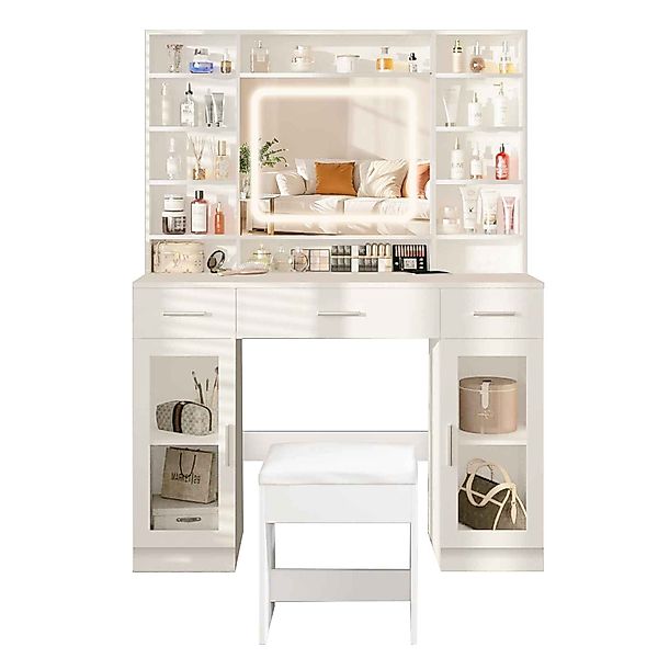 BBG Schminktisch Schminktisch mit LED-Spiegel, 3 günstig online kaufen