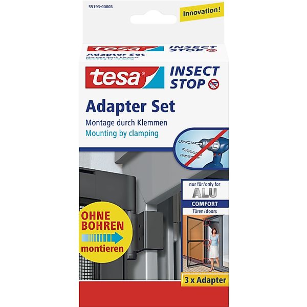 tesa Fliegengitter Alu Comfort Adapter-Set Anthrazit günstig online kaufen