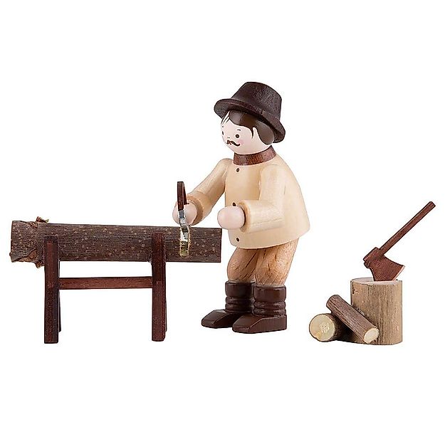 Volkskunstwerkstatt Romy Thiel Dekofigur Thiel-Figur Waldarbeiter beim Säge günstig online kaufen