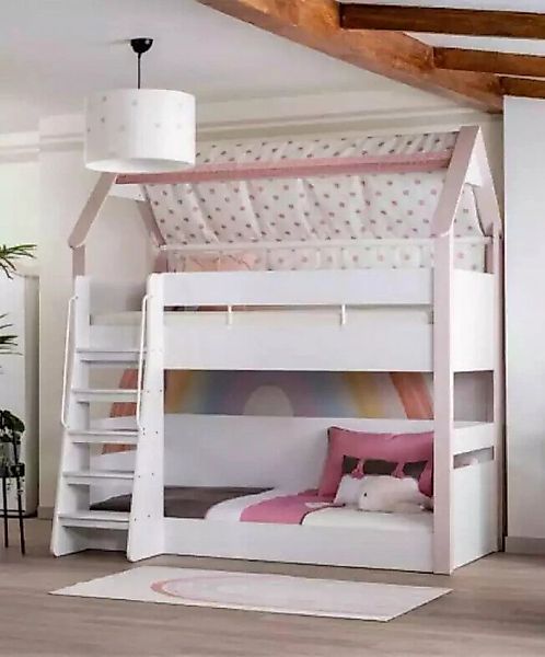 JVmoebel Etagenbett Modern Etagenbett Kinderzimmer Bett Holz Rosa Hochbett günstig online kaufen