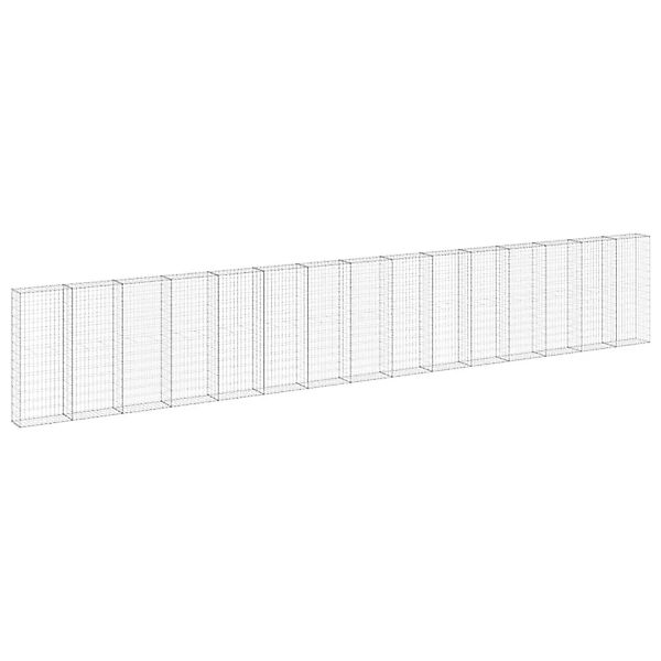 vidaXL Gabionenwand mit Abdeckung Verzinkter Stahl 900x30x150 cm 147818 günstig online kaufen