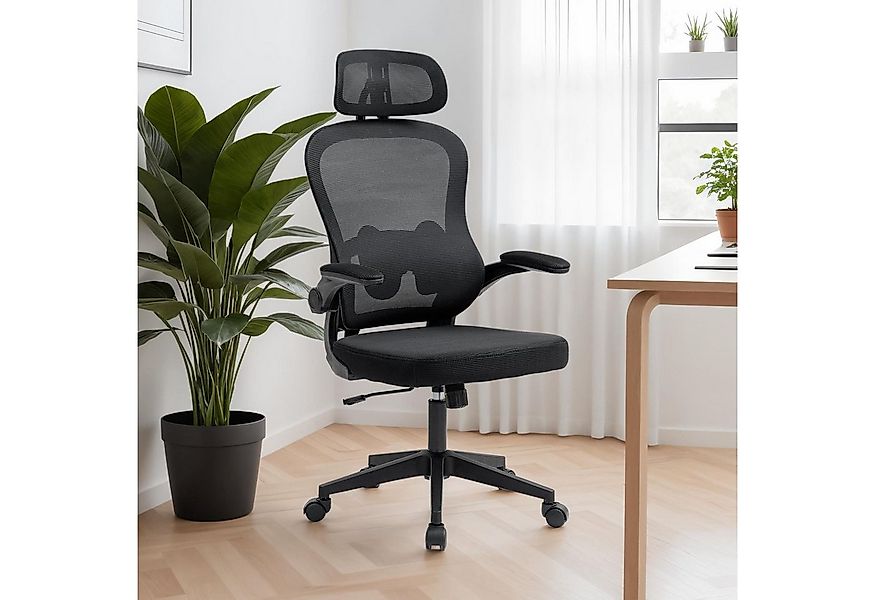 IDIMEX Drehstuhl JOBURG, Ergonomischer Netzrücken mit Lendenstütze – schwar günstig online kaufen