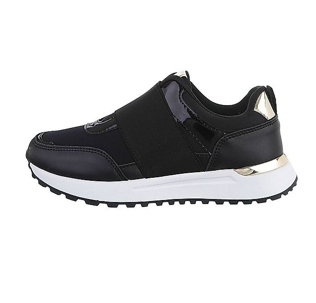 Ital-Design Damen Low-Top Freizeit Sneaker Flach Sneakers Low in Schwarz günstig online kaufen
