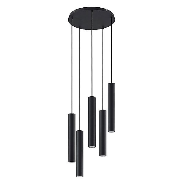 Lindby Pendelleuchte Sanad 9627387 Modern in Schwarz aus Metall 5-flammig G günstig online kaufen