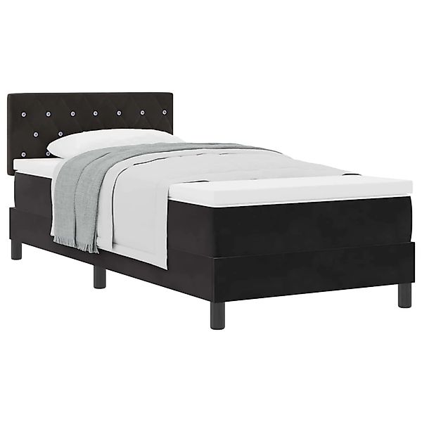 vidaXL Boxspringbett mit Matratze Schwarz 100 x 200 cm Samt 3339088 günstig online kaufen