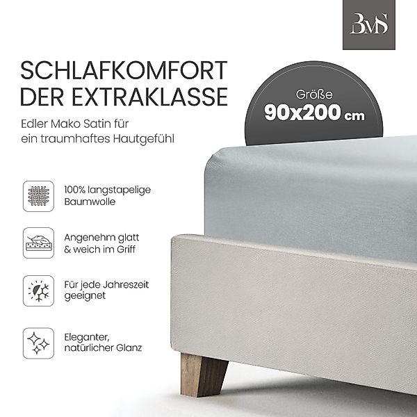 BETTWAESCHE-MIT-STIL Spannbettlaken Mako Satin Spannbettlaken, Matratzenhöh günstig online kaufen