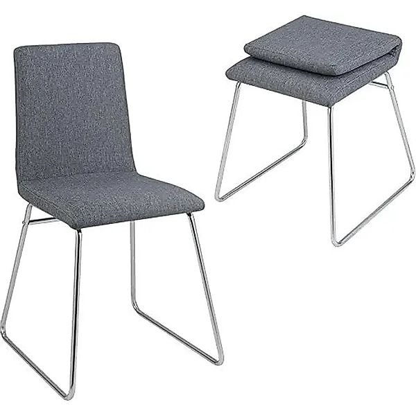 Costway Esszimmerstühle 2er Set mit Klappbarer Rückenlehne günstig online kaufen
