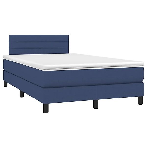 vidaXL Boxspringbett mit Matratze & LED Blau 120x200 cm Stoff 3133227 günstig online kaufen