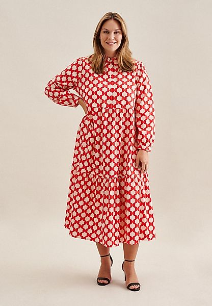 seidensticker Sommerkleid "Schwarze Rose" Langarm Kragen Geometrische Muste günstig online kaufen