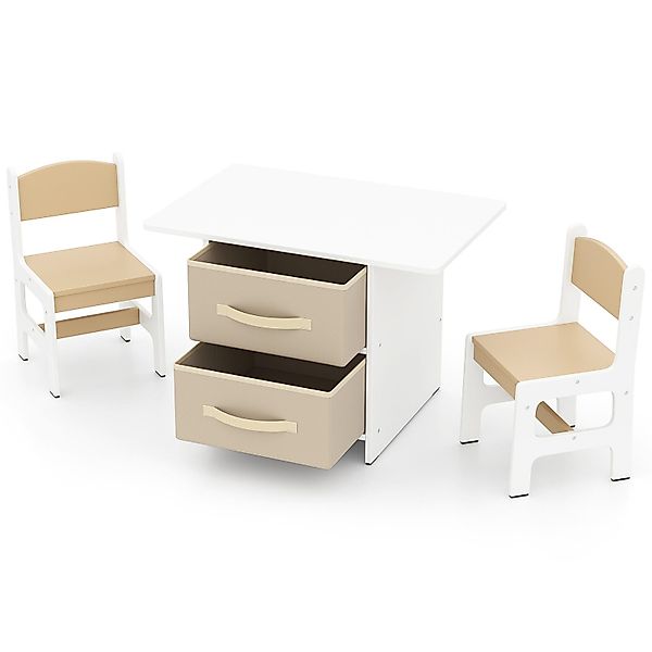 COSTWAY Kindersitzgruppe, (3-tlg), Kindertisch mit 2 günstig online kaufen
