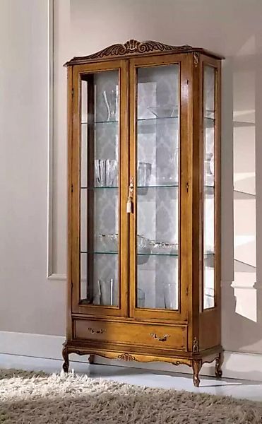 JVmoebel Vitrine Luxuriöse Glasvitrine Braunem Holz Klassische Möbel Schran günstig online kaufen