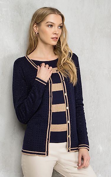Passioni Cardigan Twinset mit Strasssteinen und günstig online kaufen