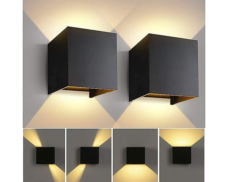 oyajia Wandleuchte 2 Stück 7W Metall LED Wandlampe, Auf und ab Einstellbare günstig online kaufen