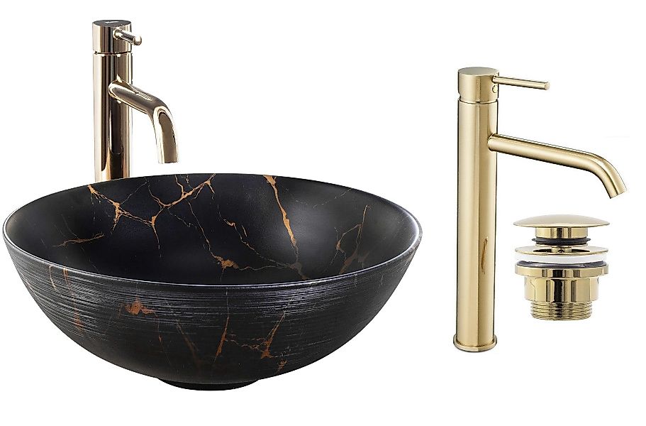 GTM Design Aufsatzwaschbecken Modern Waschbecken ohne Hahnloch Elegant, Ova günstig online kaufen