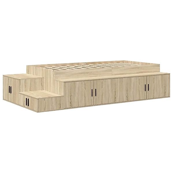 vidaXL Stauraumbett Sonoma-Eiche 90 cm Holzwerkstoff 3335583 günstig online kaufen