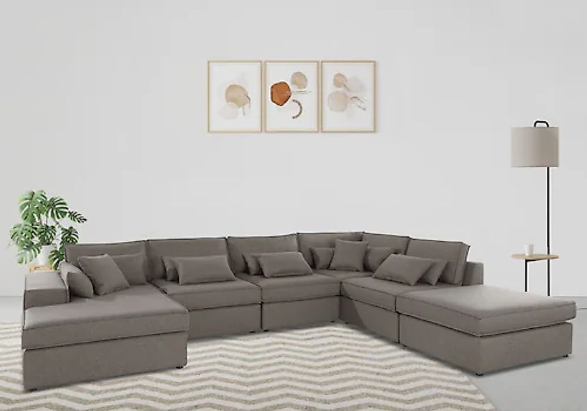 RAUM.ID Wohnlandschaft »Florid U-Form« 6 Teile, bestehend aus Modulen, viel günstig online kaufen