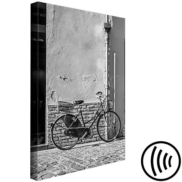 Wandbild Stadtrad - ein Fahrrad im Retro-Viertel in Schwarzweiss XXL günstig online kaufen