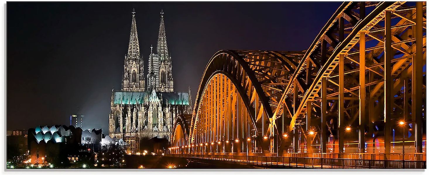 Artland Glasbild "Kölner Dom mit Brücke" Deutschland 1 Stk. tlg. in verschi günstig online kaufen