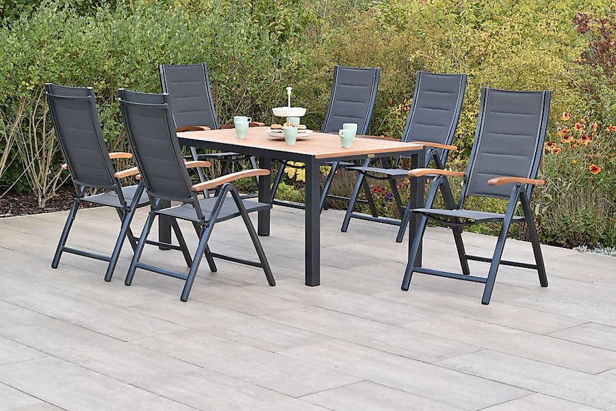 MERXX Garten-Essgruppe ""Paxos"" Set, 5-fach verstellbare Rückenlehne, gepo günstig online kaufen