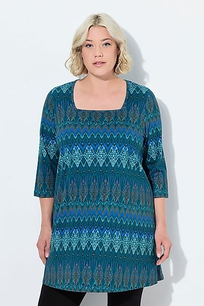 Ulla Popken Longshirt Longshirt A-Linie Carré-Ausschnitt günstig online kaufen