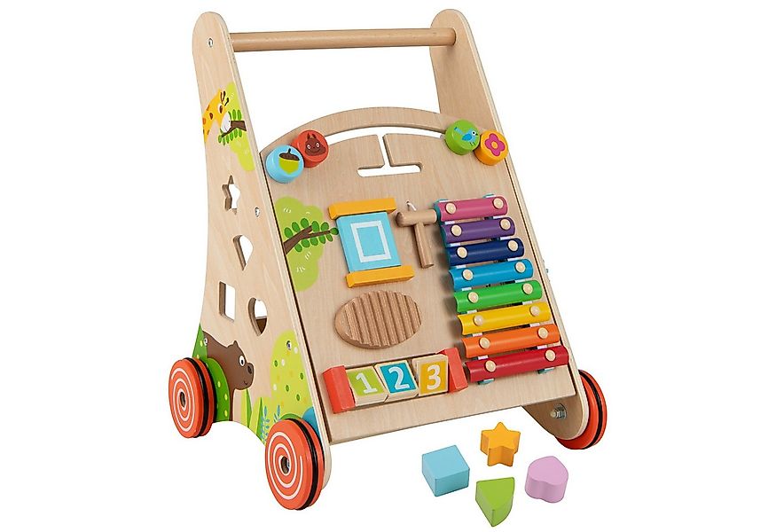 COSTWAY Lauflernwagen, Lauflernhilfe aus Holz, mit Rädern, Montessori Spiel günstig online kaufen