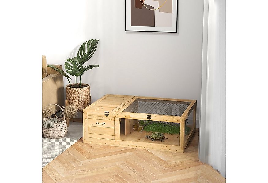 PawHut Kleintierstall mit Fenstern, Netz-Dach, Erweiterbarer Lebensraum, Ge günstig online kaufen