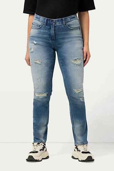 Ulla Popken Röhrenjeans Jeans Sarah Destroy-Effekte Komfortbund Stretch günstig online kaufen