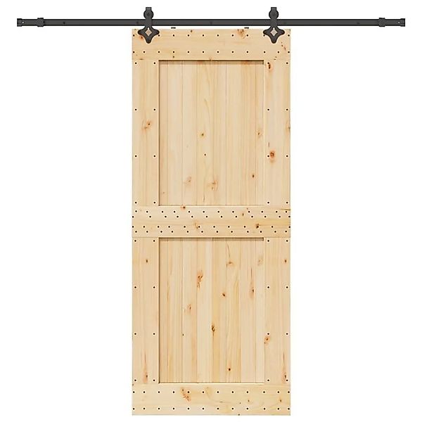 vidaXL Schiebetür mit Beschlag 95x210 cm Massivholz Kiefer 3332734 günstig online kaufen