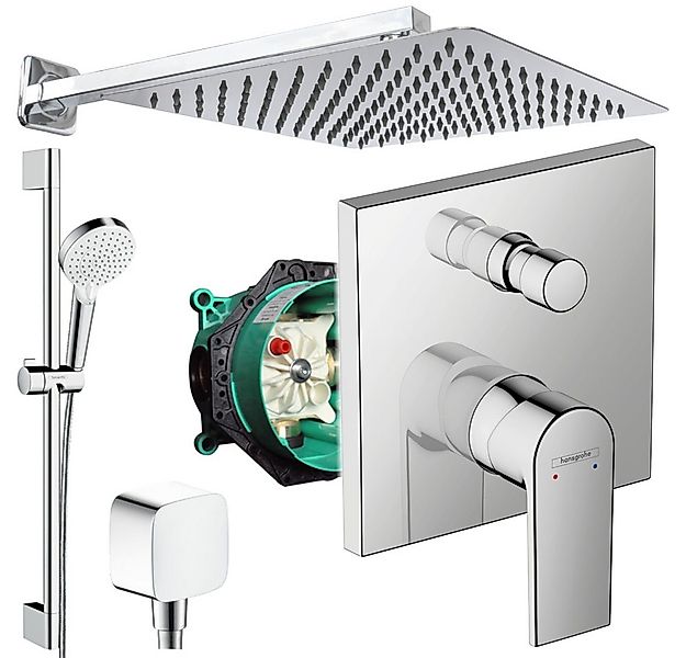 Hansgrohe und Jowi Duscharmatur Vernis Shape Unterputz Duschsystem mit Kopf günstig online kaufen