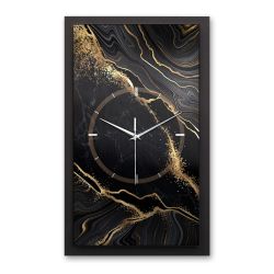 Kreative Feder Wanduhr 3D Designer-Wanduhr Black günstig online kaufen
