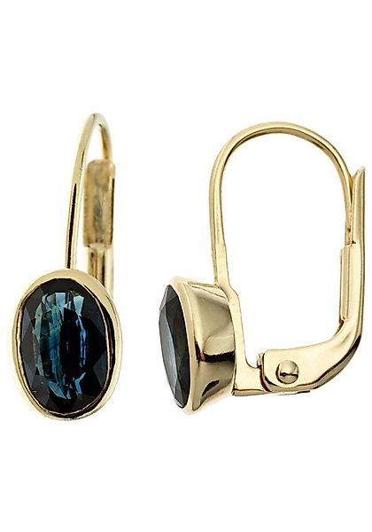 JOBO Paar Ohrhänger, oval 333 Gold mit Safir günstig online kaufen