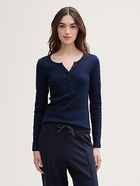 TOM TAILOR Denim Langarmshirt T-Shirt Slim Fit Henley Langarmshirt günstig online kaufen