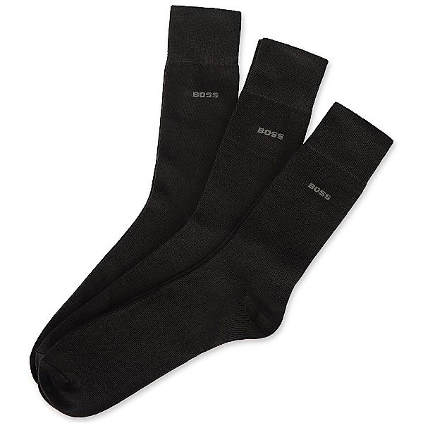 BOSS 3er-Pack Socken mit eingestricktem Logo Farbe schwarz Größe: 43-46 günstig online kaufen