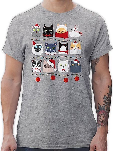 Shirtracer T-Shirt Katzen zu Weihnachten I Weihnachtsmotiv Katzen Weihachte günstig online kaufen