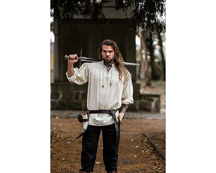 Leonardo Carbone Wikinger-Kostüm Mittelalterhemd mit Schnürung Natur "Fried günstig online kaufen