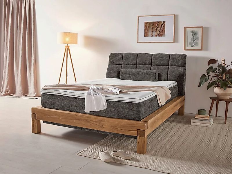 Home affaire Boxspringbett Villads, Liegefläche: 140/200 cm, aus Balkeneich günstig online kaufen