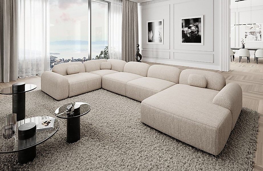 Sofa Dreams Wohnlandschaft Barcelona U Form Stoffsofa 6-Sitzer, Lounge Couc günstig online kaufen