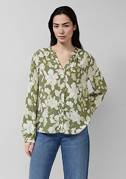 s.Oliver Langarmbluse Bluse Fließende Viskose-Bluse mit All-over-Print günstig online kaufen